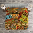 thumbnail image 3 of Ambesonne African Quilted Bedspread Set 3 Pcs, Grunge Motifs, King Size, Multicolor, 3 of 3