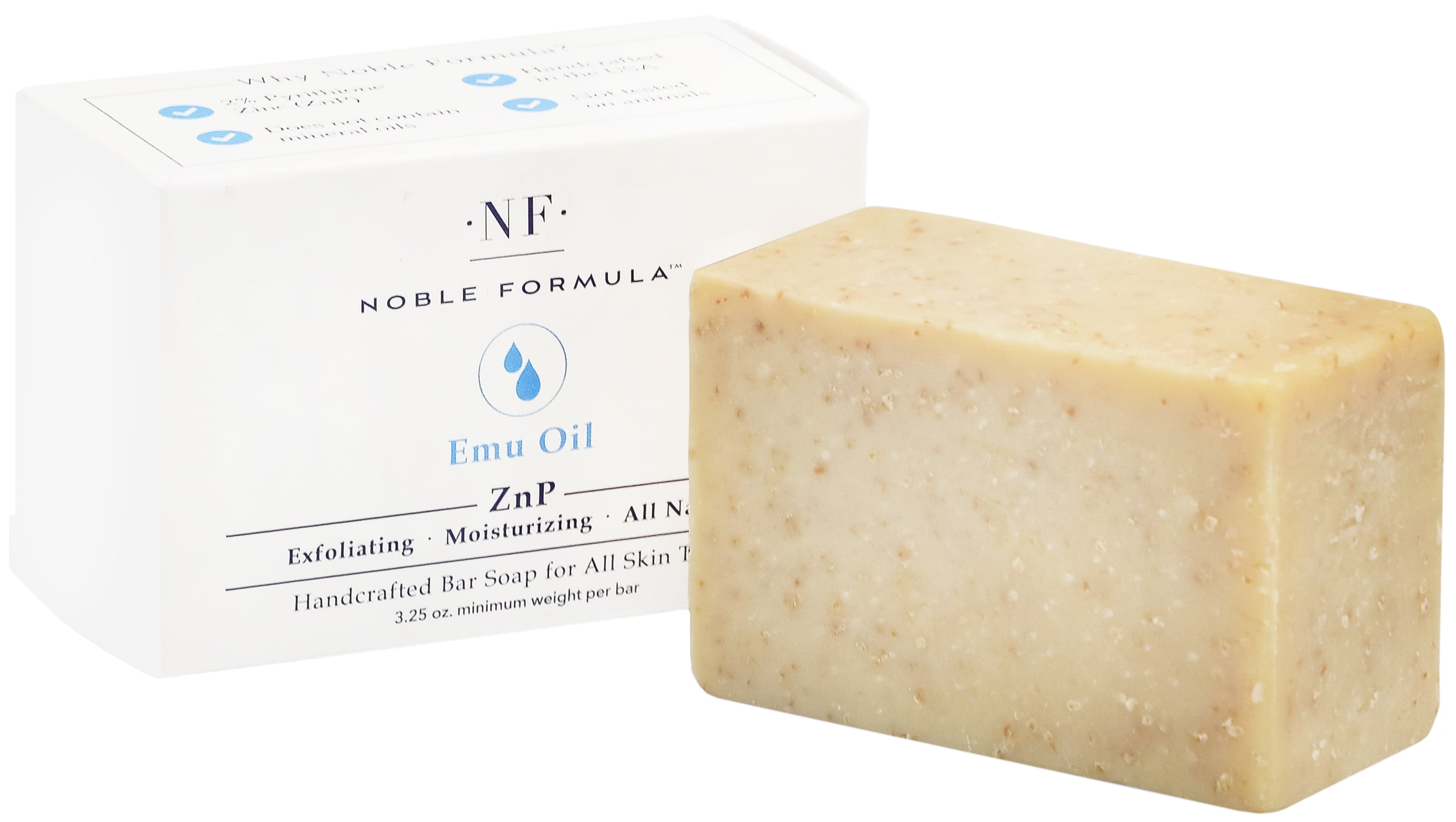 Noble Formula 2 Pyrithione Zinc (ZnP) Bar Soap 3.25 oz Hand Crafted in the USA, Especially