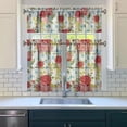 thumbnail image 3 of Kitchen Curtains and Valance Set 36 Inch Tier Pioneer Colorful Floral 3 Pieces Set Dining Room Small Curtain Drapes Cafe Curtains Valance for Home Decor Rod Pocket, 3 of 6