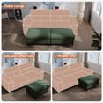 thumbnail image 3 of Modular Storage Ottoman for Sectional Sofa Chenille Upholstered Footrest Stool for Living Room Green, 3 of 9