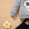 thumbnail image 4 of TOWED22 Baby Girl Clothes Toddler Fall Winter Outfits Cute Long Sleeve Striped Ruffle Shirt and Flared Pants Set,Grey,3-4 Y, 4 of 9
