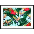 thumbnail image 2 of Art.com Parrots, Exotic Birds, Tropical Flowers, Palm Leaves, Jungle Leaves, Bird of Paradise Flower, Seaml Art Print by NataliaKo, Black Frame Wall Art, 29" x 21", 2 of 5