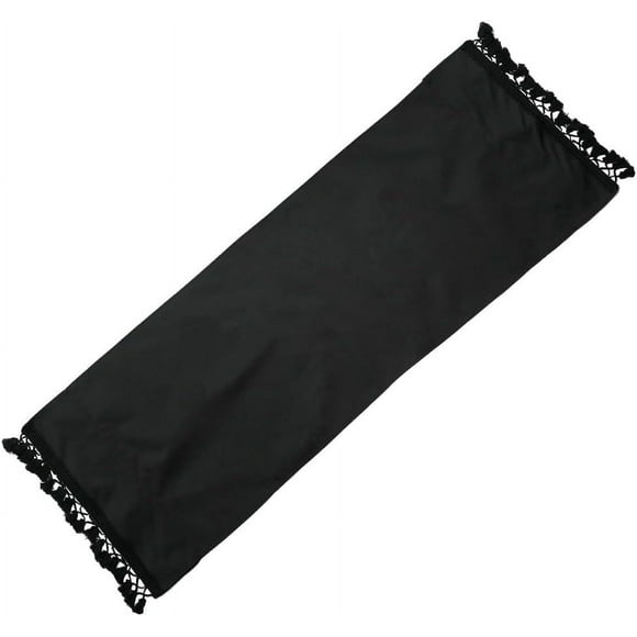 1pc Beach Sling Chair Replacement Canvas 47.2x17.3 Inch Lounge Chair Replacement Fabric with Fringe Black Chair Fabric Reclining Sling Replacement for Sunbathing Courtyard Patio Outdoor