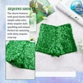 thumbnail image 5 of YUUMIN Kids Girls Sparkle Sequins Dance Shorts Gymnastics Ballet Jazzz Hip Hop Tumbling Performance Green 145-160/16, 5 of 7