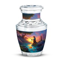 Yatskia Sunset Fishing Urn for Ashes for Women, Memorial Keepsake Urns for Human Ashes Adult Man, Funeral Burial Urns for Adult Ash, (Tasty Pack of 1, 3 Inch)