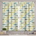 thumbnail image 2 of Ambesonne Animal Valance & Curtain, Crocodile Funny Faces, 55"x24", Yellow Green Teal, 2 of 6