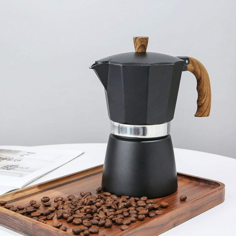 Bincoo Moka Pot Espresso Maker, Stovetop Espresso Moka Pot 6 Espresso Cups  - 10 oz, Italian Aluminum Coffee Maker for Mocha