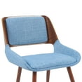 thumbnail image 5 of Panda Mid-Century Upholstered Dining Chair in Walnut Finish with Light Blue Fabric Seat, 5 of 6