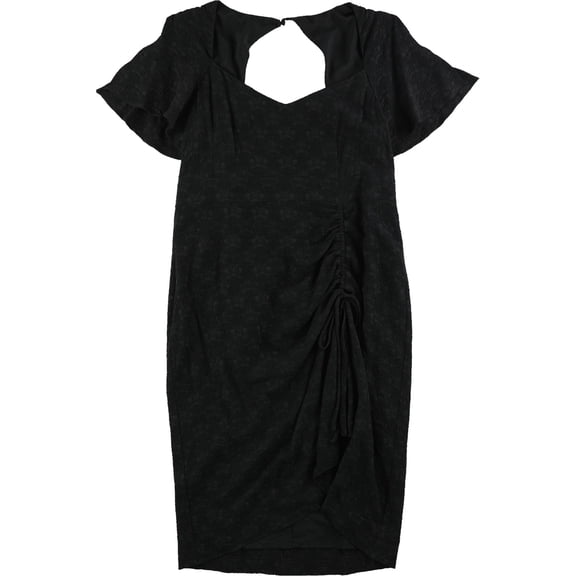 Nanette Lepore Womens Jacquard Portrait Asymmetrical Dress, Black, 2