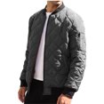 thumbnail image 2 of LANGWYQU Spring Fall Men Solid Casual Stand Collar Zipper Jacket Coat, 2 of 4