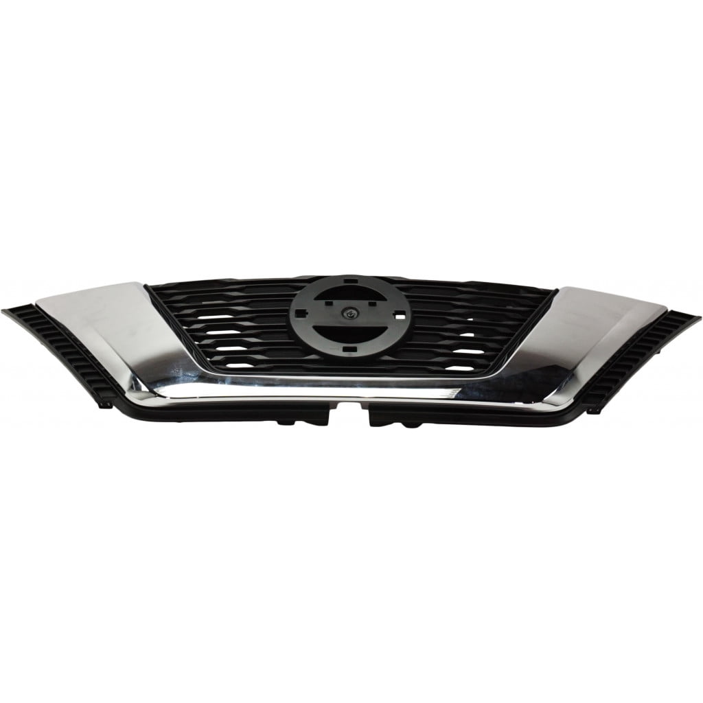 Grille For Nissan Rogue 2017 2018 Textured Black/Chrome Molding w/ Pre-Collision System/Camera Hole Replacement For NI1200281 | 623106FL0B