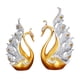 thumbnail image 2 of 2 piezas de cisnes amorosos, elegante estatua, escultura, adornos de resina, regalo para amigos. Blanco dorado, 2 of 9