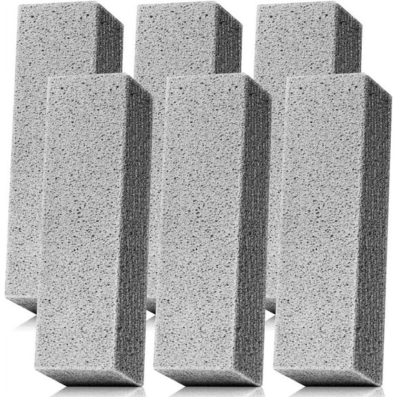6 Pack Pumice Stone,Grey Pumice Sticks for Toilet Cleaning,Tile Cleaning tools,Pumice Stone Hard Water Stain Remover for Bathroom,Kitchen Sink,Grill,Yellow Dirt Removing Tool(5.9x1.4x1.0in)
