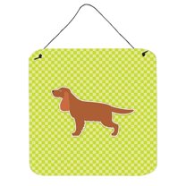 English Cocker Spaniel Checkerboard Green Wall or Door Hanging Prints