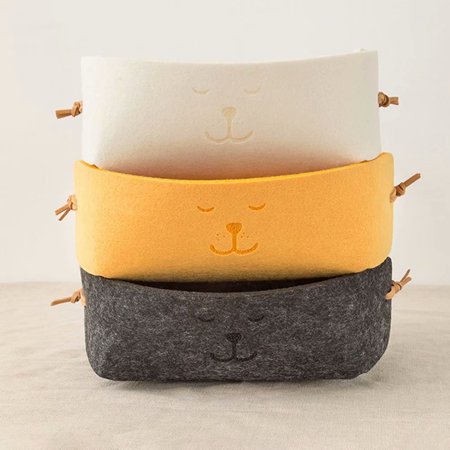 Decorative Coffee Table Boxes Akoyovwerve Portable Felt Storage Basket Living Room Coffee Table Storage Box Cloth Felt Storage Hamper, Black ()