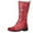 Red, variant on 2024 Winter Boots Women Cowboy Boots Comfortable Pull On Zipper Chunky Heel Pointed Toe Embroidered Western Cowgirl Knee High Boots Girls Ladies Retro Tall Boot Black 5.5
