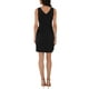 thumbnail image 3 of INSPIRE CHIC Vestido de cóctel sin mangas con escote en V y fruncido, negro, talla M, 3 of 6