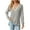 3# GRAY, variant on SHIBEVER Womens Tops sweatershirt Long Sleeve V Neck Fall knitwear Eyelet Business Casual 2024 Blouses Smocked Puff clothes BLACK