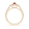 thumbnail image 2 of ANGARA Natural Vintage Style Ruby Halo Ring with Milgrain Detailing in 14K Rose Gold for Women (Size-3.5mm) | July Birthstone, Birthday, Anniversary, Jewelry Gift for Women | Natural Ruby Ring, 2 of 9