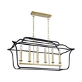 thumbnail image 1 of 6 Light Island/Pool Table Chandelier with Satin Gold & Black Finish, 1 of 6