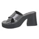 thumbnail image 1 of Bmisegm Women's Simple Solid Color High Heel Heel Square Head One Word Middle Heel Summer Slippers Sandals Women Summer Black 9, 1 of 7