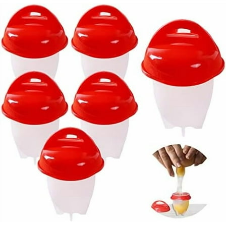 6 Pcs Egg Cooker, Silicone Non-stick Egg Boiler, No Shell Egg Cook Cups, Fast Poaching Egg for Breakfast