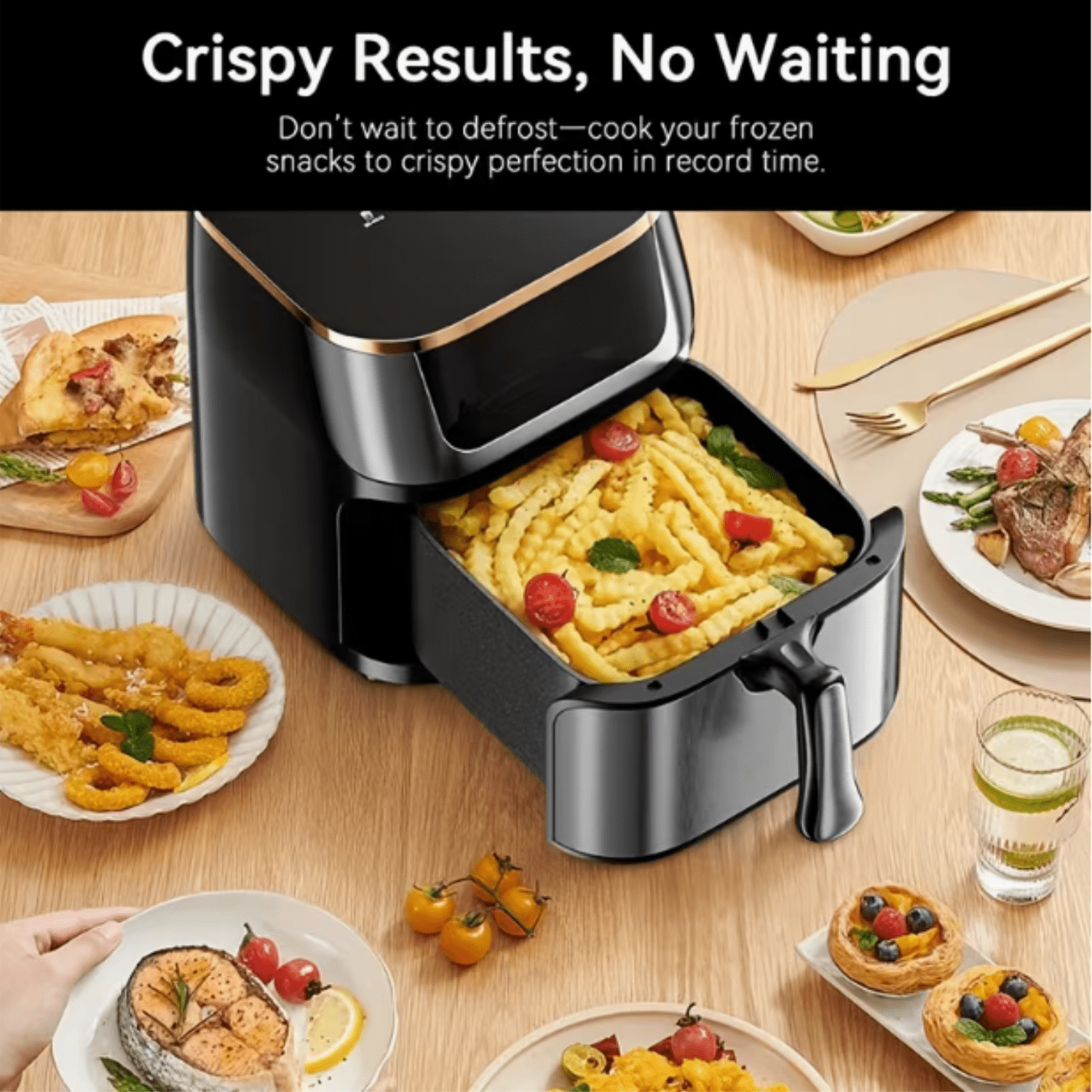 Air Fryer,10 QT Air Fryer Oven Oilless Cooker with Digital LED Touch Screen, 6 Preset Cookings, Dishwasher-Safe Basket