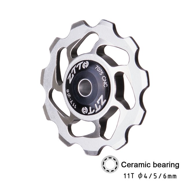 Rodillo de guía 11T MTB Bicicleta Trasero Patín Rueda De Rodamiento De Cerámica Polea CNC Guía de Bicicleta de Carretera Rueda de Rodillo 4mm 5mm 6mm