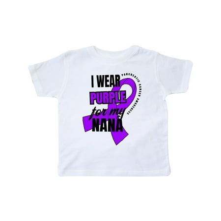 

Inktastic I Wear Purple For My Nana Pancreatic Cancer Awareness Gift Toddler Boy or Toddler Girl T-Shirt