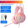 thumbnail image 1 of Auricures Estéreo de 3,5 Mm para Juegos para Colocar sobre Oreja, Estéreo con Micrófono Flexible con USB Macarena  auriculares para juegos, 1 of 8