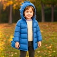 thumbnail image 3 of lcziwo Cute 3D Dinosaur Hooded Puffer Jacket for Girl Outdoor Waterproof Padded Outerwear Warm Winter Down Coat, 3 of 10
