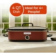 thumbnail image 2 of MAGNIFIQUE 4-Quart Slow Cooker with Casserole Manual Warm Setting - Perfect Kitchen Small Appliance for Family Dinners, Dishwasher Safe Crock, Red, 2 of 6