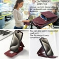 thumbnail image 5 of TECH CIRCLE For iPhone 13 Pro Max Wallet Case with Card Holder,PU Leather Flip Kickstand Magnetic Clasp Durable Shockproof Protective Phone Case for Apple iPhone 13 Pro Max 6.7" 2021,Winered, 5 of 5