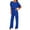 Blue, variant on aidice Dressy Jumpsuits for Women Summer Round Neck Short Sleeve Belt Keyhole Elegant Office Pants Rompers