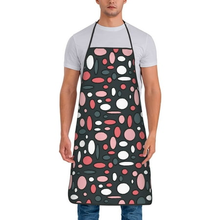 

Adjustable Bib Apron - Abstract Geometric grey Waterdrop Resistant Cooking Apron Kitchen Aprons for Men Women