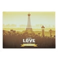 thumbnail image 1 of Paris Cutting Board, Eiffel Tower with Tulip and City Silhouette Nostalgic Town Floral Romantic, Decorative Tempered Glass Cutting and Serving Board, Large Size, Orange Yellow Brown, by Ambesonne, 1 of 1