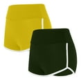 thumbnail image 2 of Feancey Womens Booty Shorts High Waisted Stretch Gym Workout Shorts Breathable Casual Dolphin Running Shorts Seamless Butt Lift Athletic Shorts Army Green L, 2 of 9