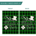 thumbnail image 5 of St Patricks Day Green Black Buffalo Plaid Clover Magic Hat House Flag Vertical Double Sided St Patricks Day Yard Outdoor Decoration 28 x 40 Inch (HF-D), 5 of 6