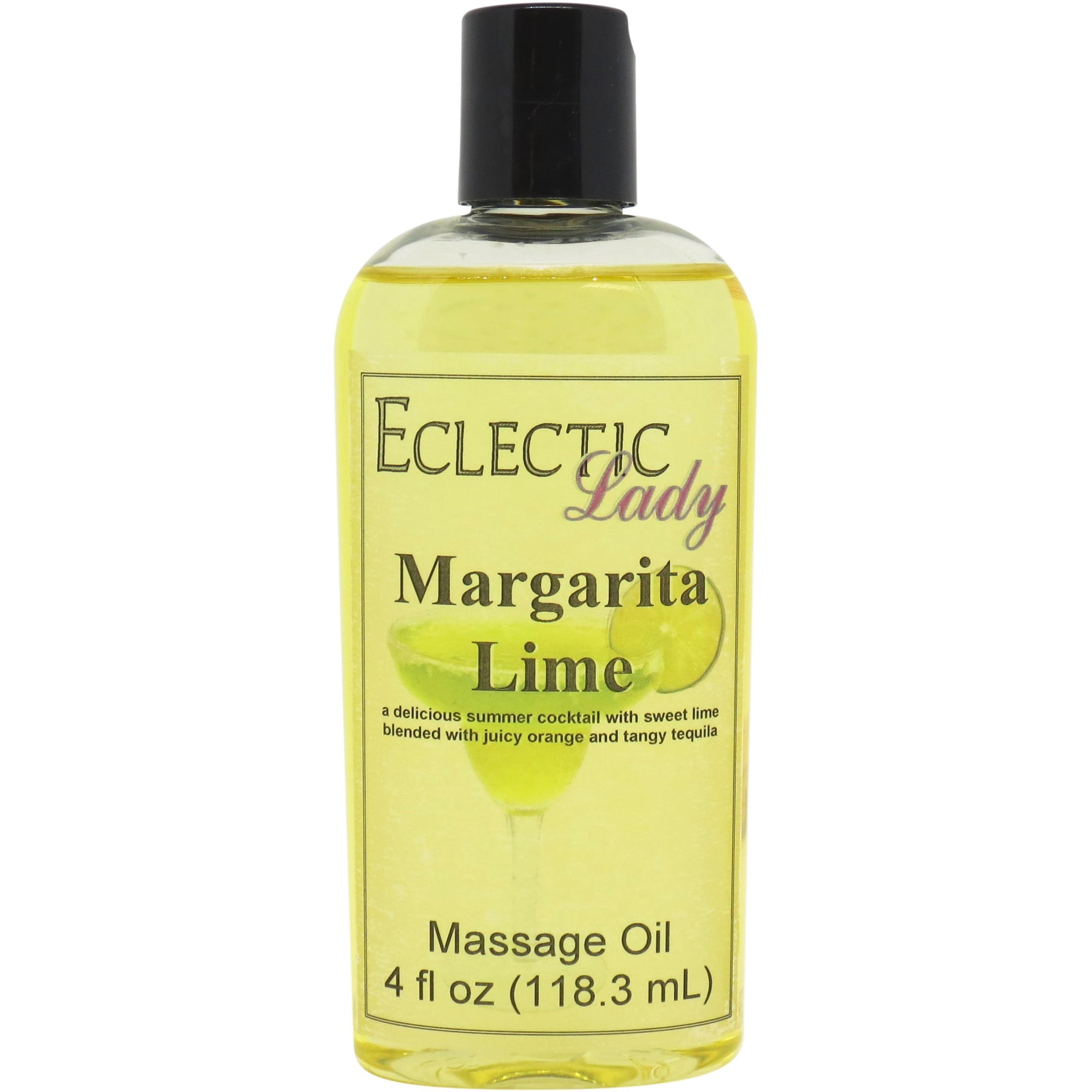 Margarita Lime Massage Oil by Eclectic Lady, 4 oz, Sweet Almond Oil and Jojoba Oil