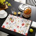 thumbnail image 4 of Pioneer Flower Floral Print Pattern Summer Placemats Table Placemats Set Of 4-Linen Kitchen Washable Placemats Table Mats 12x18 Inch Non-Slip Heat Resistant, 4 of 6