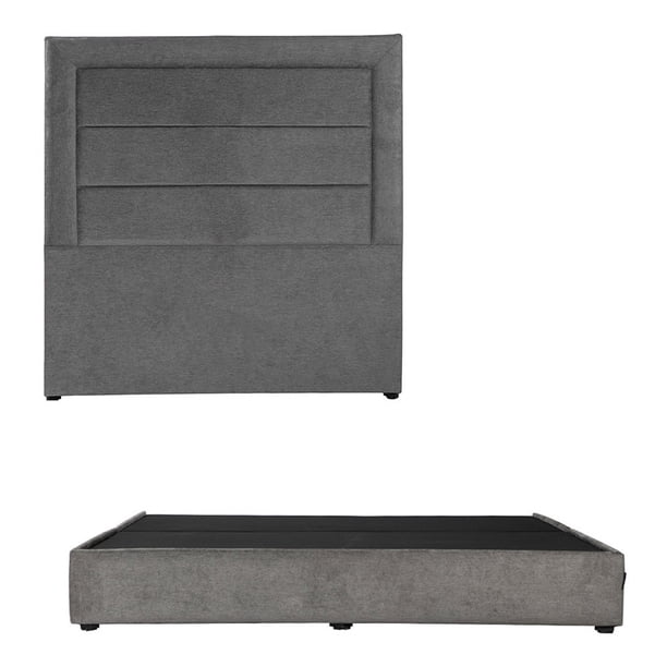 Box Base cama King Size + Cabecera Blend Gris Oscuro
