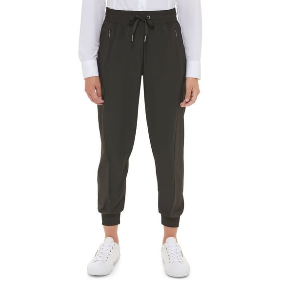 Calvin Klein Performance Women's Shine Blocked Woven Jogger, Black, Large