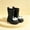 Black, variant on Womens and Girls 3D Cartoon Big Eyes Mid Calf Rain Boots Non Slip Waterproof PVC Wellies for Park Gardening Rainy Outdoor White 30