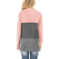 thumbnail image 4 of Yuemengxuan Women Color Block Twist Knot T-shirt Casual Long Sleeve Casual V-neck Tops, 4 of 5