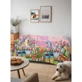 thumbnail image 6 of Easter Gnomes Bunnies Couch Cover, Spring Easter Eggs Floral Pink Wood Sofa Cover Blanket for 1 Seat Cushion, Sectional Sofa Slipcover Furniture Protector for Living Room Bedroom 71''x91'', 6 of 9