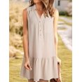 thumbnail image 3 of Women Dresses 2025 Spring Summer V-Neck Button Up Sleeveless Mini Sundress Tank Dresses with Pockets  L, 3 of 6