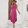 thumbnail image 6 of Women's Casual Tank Maxi Dress, Sleeveless Crewneck Summer Long Sundress with Side Slit, Comfy Loose Fit A-Line Beach Dress, 6 of 8