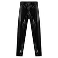 thumbnail image 4 of Womens Patent Leather Skinny Pants Motorcycling Glossy Leggings Slim Fit Trousers Rave Festival Clubwear Zipper Open Crotch Pant, 4 of 5