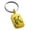 Gold, variant on Stainless Steel Letter K Initial Floral Monogram Engraved Small Rectangle Dog Tag Charm Keychain Keyring