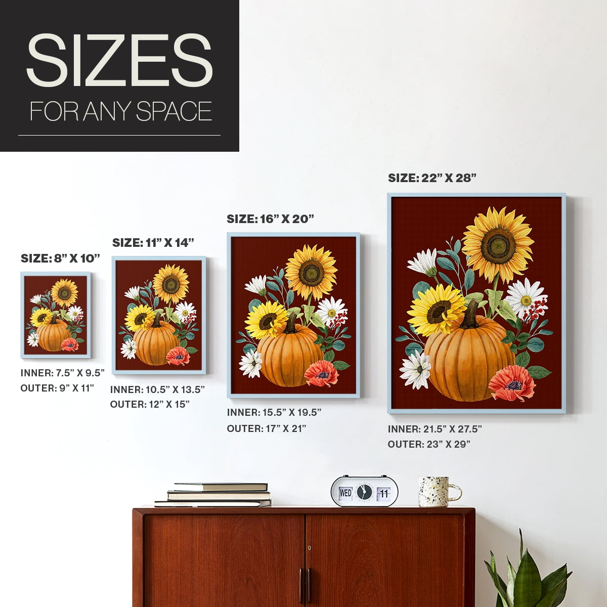 Beautiful Fall I Framed Print in Blue Solid Wood Framed Print No Nail Hanging